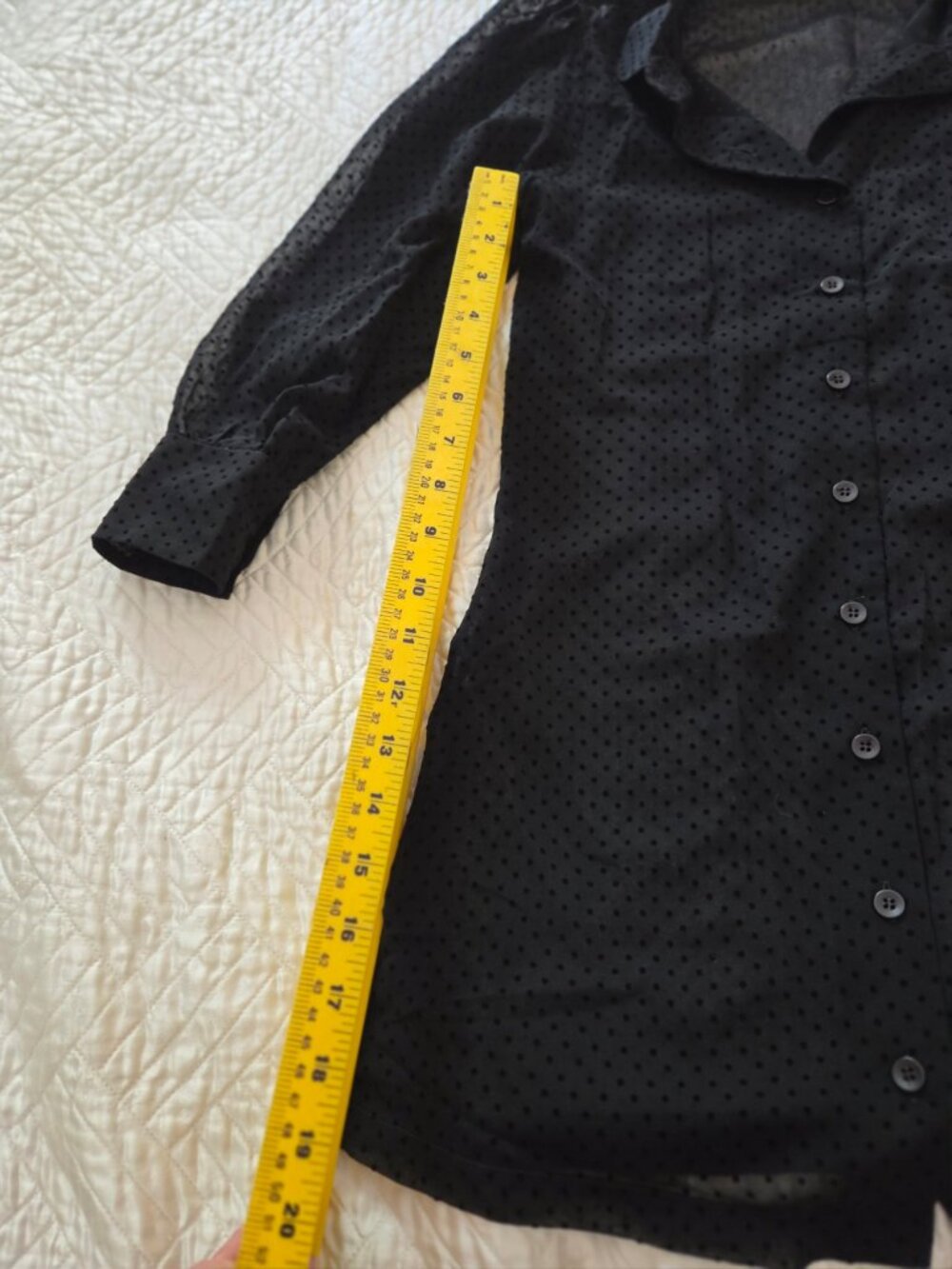 Jeune Otte Black Swiss Dot Belted Shirt Dress Slip Size S - Picture 5 of 12